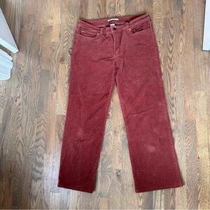 CAbi Corduroy Straight-Leg Pants in Warm Rust, Size 14